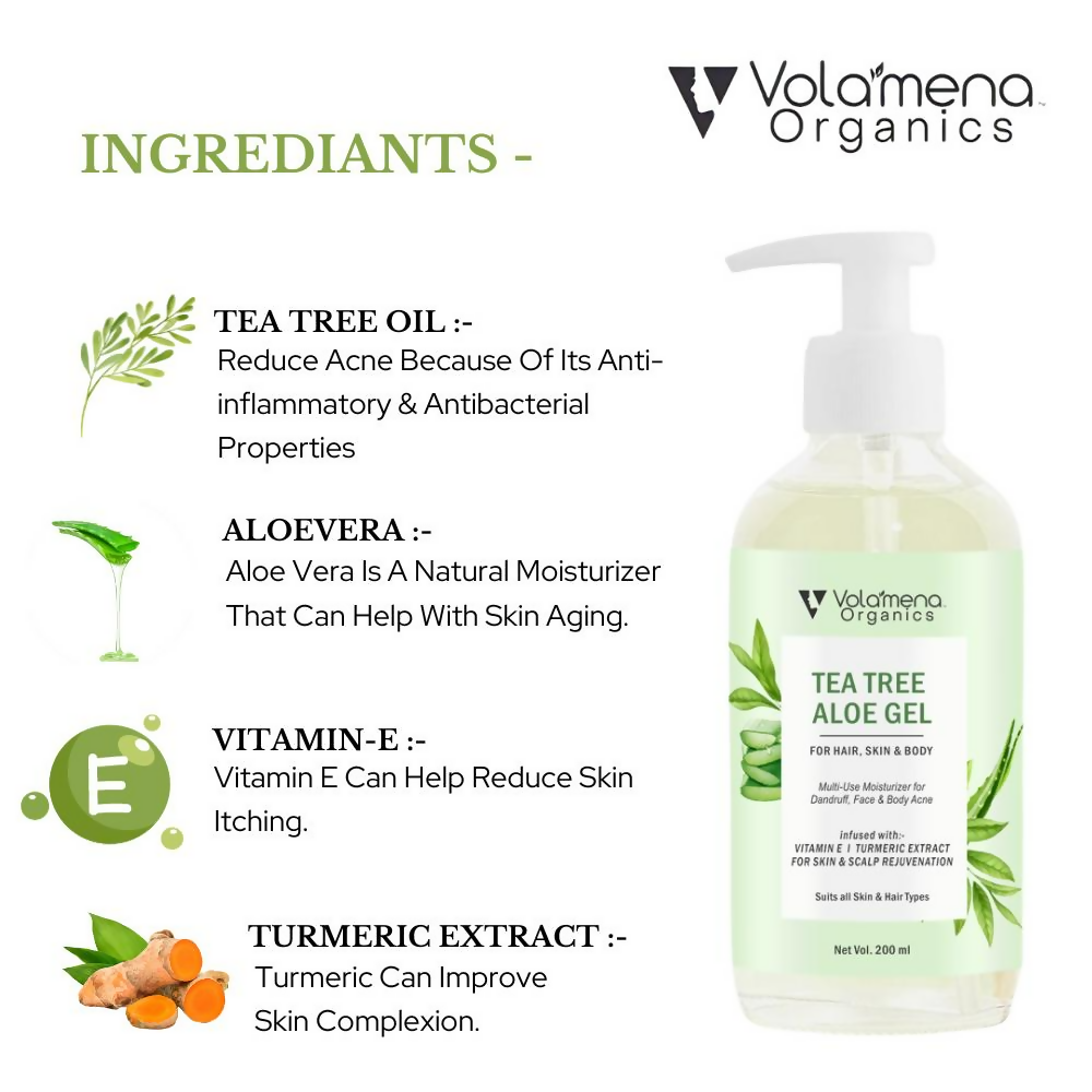 Volamena Tea Tree Aloe Vera Gel | Grocsy