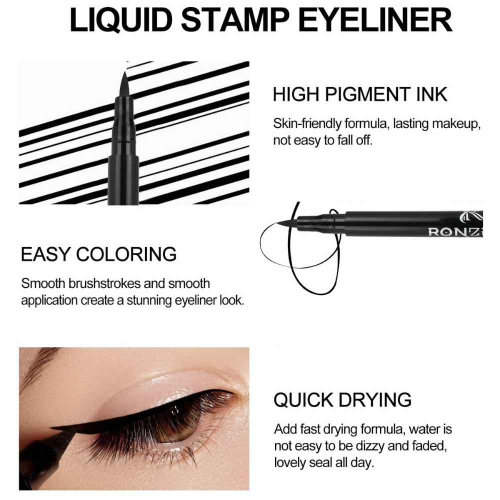 Ronzille Deep Black Sketch Matte Eyeliner Pencil Black | Grocsy