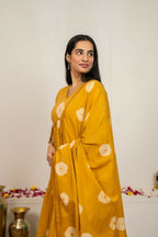 Joban Fashion Musard Yellow Tie & Dye Cotton Suit Set | Grocsy