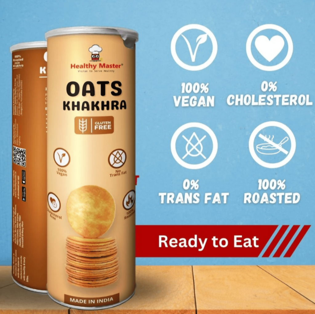 Healthy Master Roasted Oats Khakhra – Coin-Sized Crackers | Grocsy