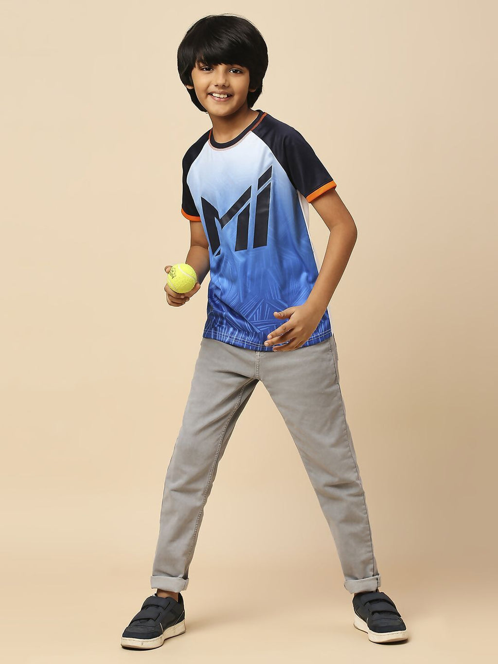 Fancode Kids Mumbai Indians IPL Graphic Printed Round Neck Cotton T-Shirts | Grocsy
