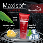 Maxisoft Shaving Gel With Aloe Vera Shea Butter Glycerine Allantoin pH Balanced | Grocsy