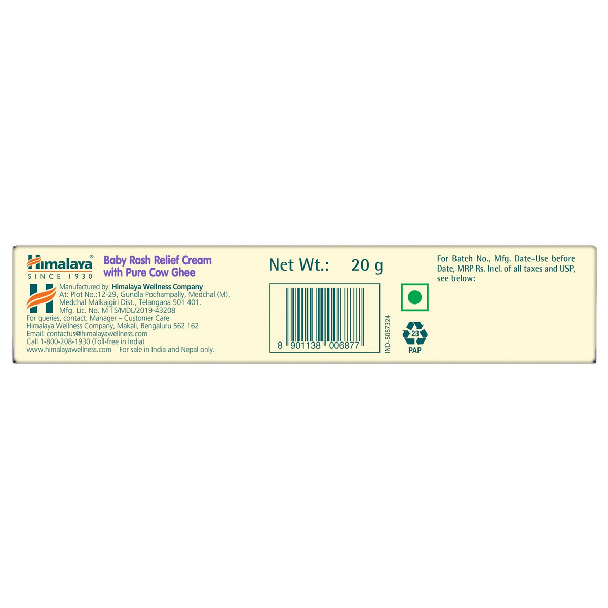 Himalaya Herbals Baby Rash Relief Cream with Pure Cow Ghee | Grocsy
