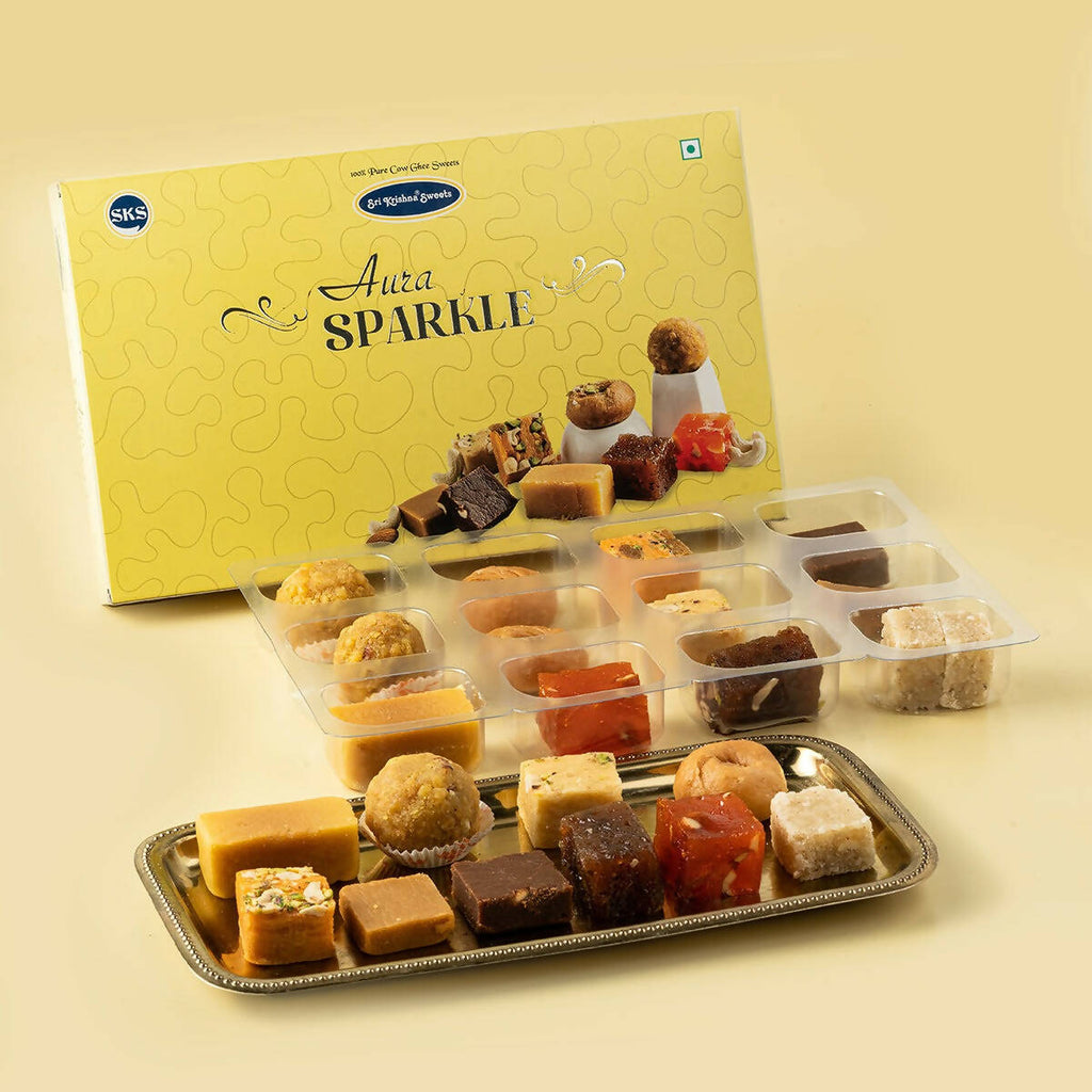 Sri Krishna Sweets Aura Sparkle (Assorted Ghee Sweets) | Grocsy