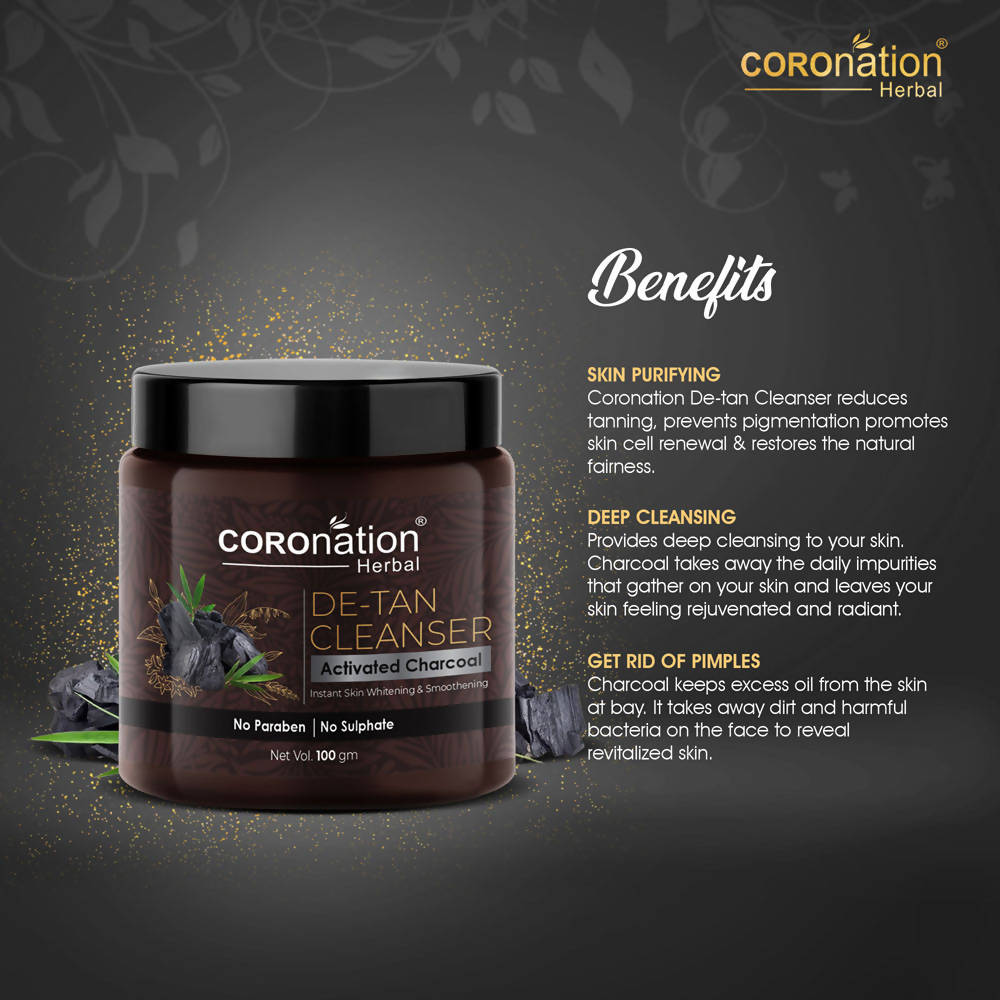 Coronation Herbal Activated Charcoal De-Tan Cleanser | Grocsy