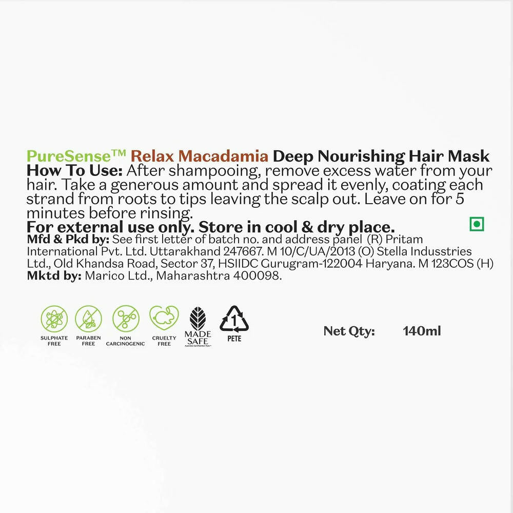 PureSense Macadamia Deep Nourishing Hair Mask | Grocsy
