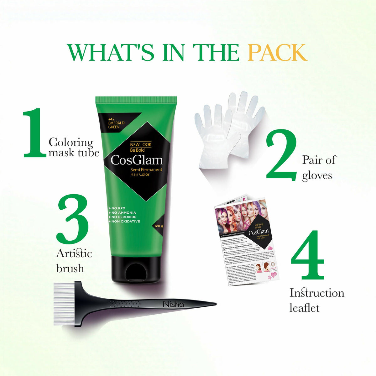 Cosglam Semi Permanent Hair Color for Women & Men (#42 Emerald Green) | Grocsy