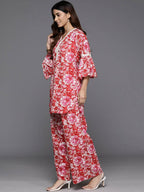 Ahalyaa Women's Traditional Wear Co-ods - Red | Grocsy