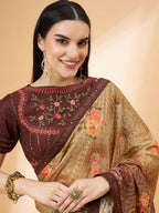 Beige Georgette Resham And Sequins Embroidery, Mukaish Studded Work Saree - Norita Hit Design | Grocsy