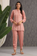 Juniper Women Onionpink Rayon Embroidered Straight Kurta Sets | Grocsy