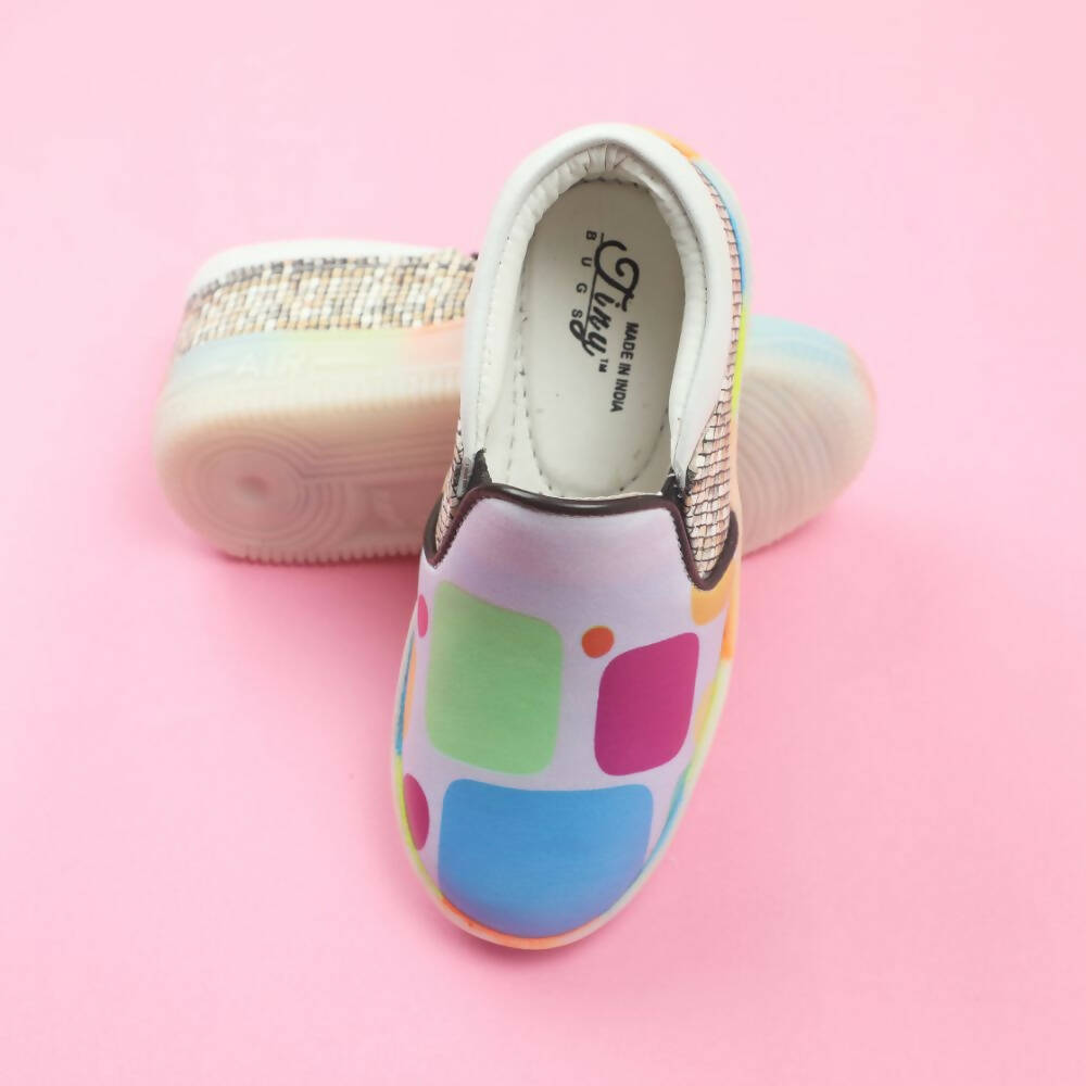 Tiny Bugs Unisex Colorblock Slip Ons Sneakers - Whithe | Grocsy
