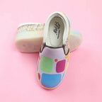 Tiny Bugs Unisex Colorblock Slip Ons Sneakers - Whithe | Grocsy
