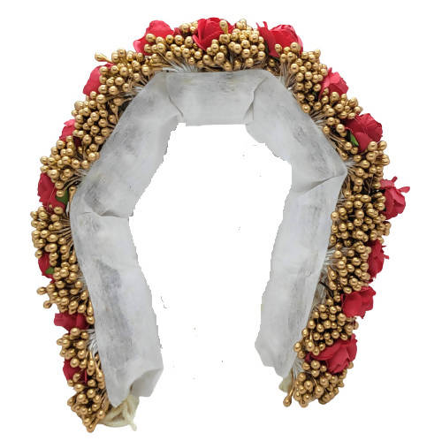 Red & Gold Bridal Hair Gajra | Grocsy