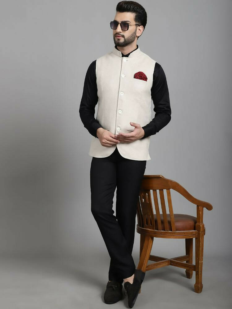 Even Apparels Nehru Jacket With Welt Pockets - Off White | Grocsy