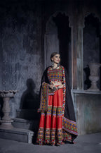 AI Fashion Red Art Silk Designer Navratri Lehenga Choli Collection | Grocsy