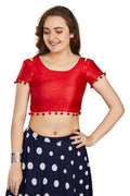 Aastha Fashion Women's Women's Orange Art Silk Button Readymade Blouse | Grocsy