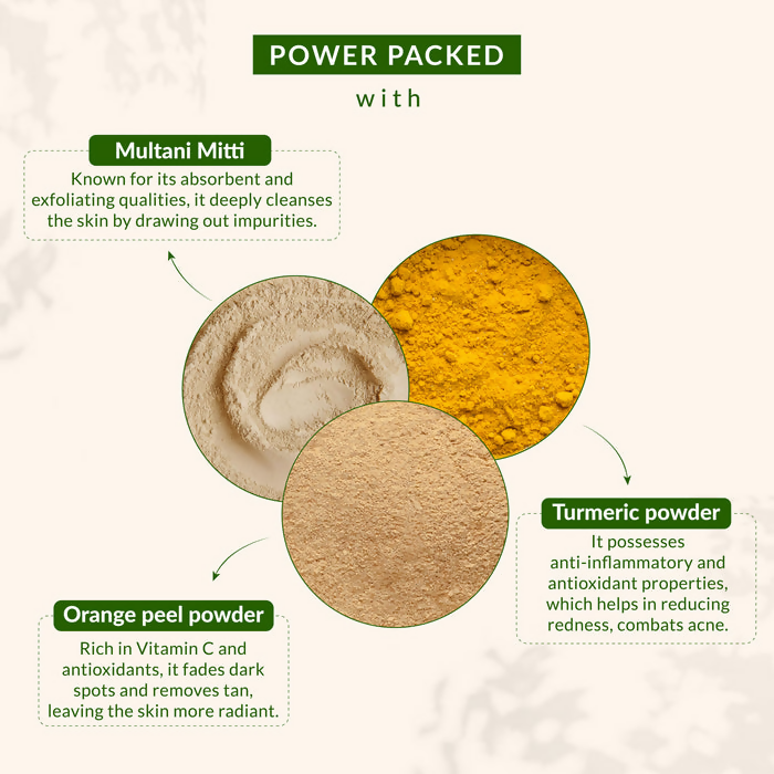 Lotus Botanicals Multani Mitti Turmeric & Orange Peel Skin Tightening & Brightening Face Pack | Grocsy