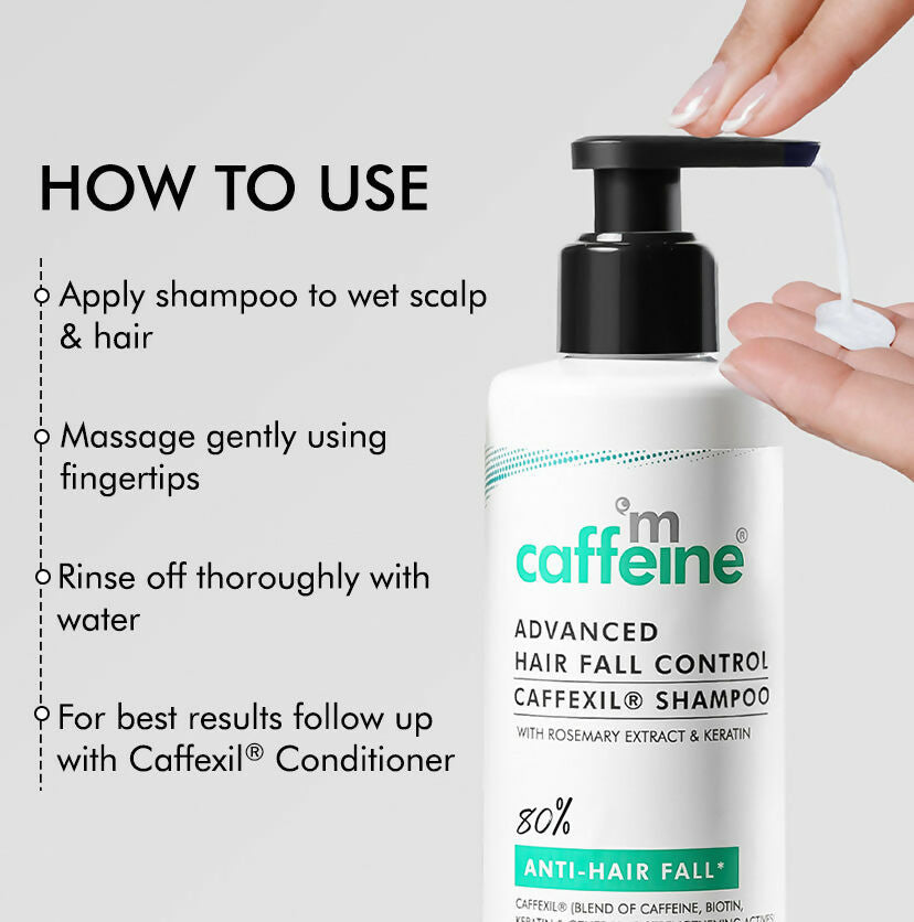 mCaffeine Advanced Hair Fall Control Caffexil Shampoo with Rosemary | Grocsy