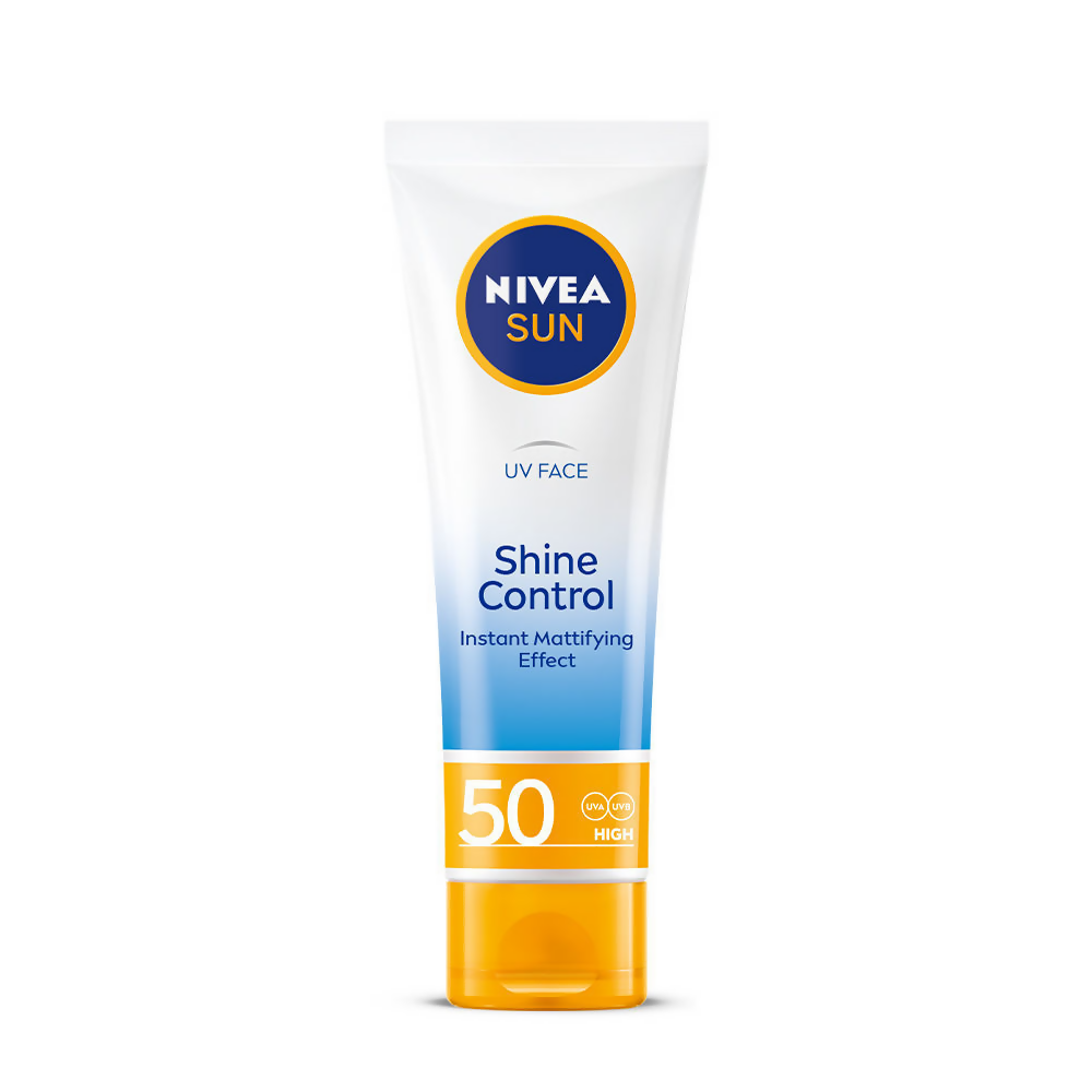 Nivea Sun Shine Control SPF 50 Sunscreen Ultra Matte, No White Cast, Instant UV Protection | Grocsy