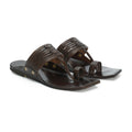 Stepsoft Men'S Brown Sqaure Toe Kolhapuri Chappal | Handcrafted Leather Slip-On Ethnic Footwear | Grocsy