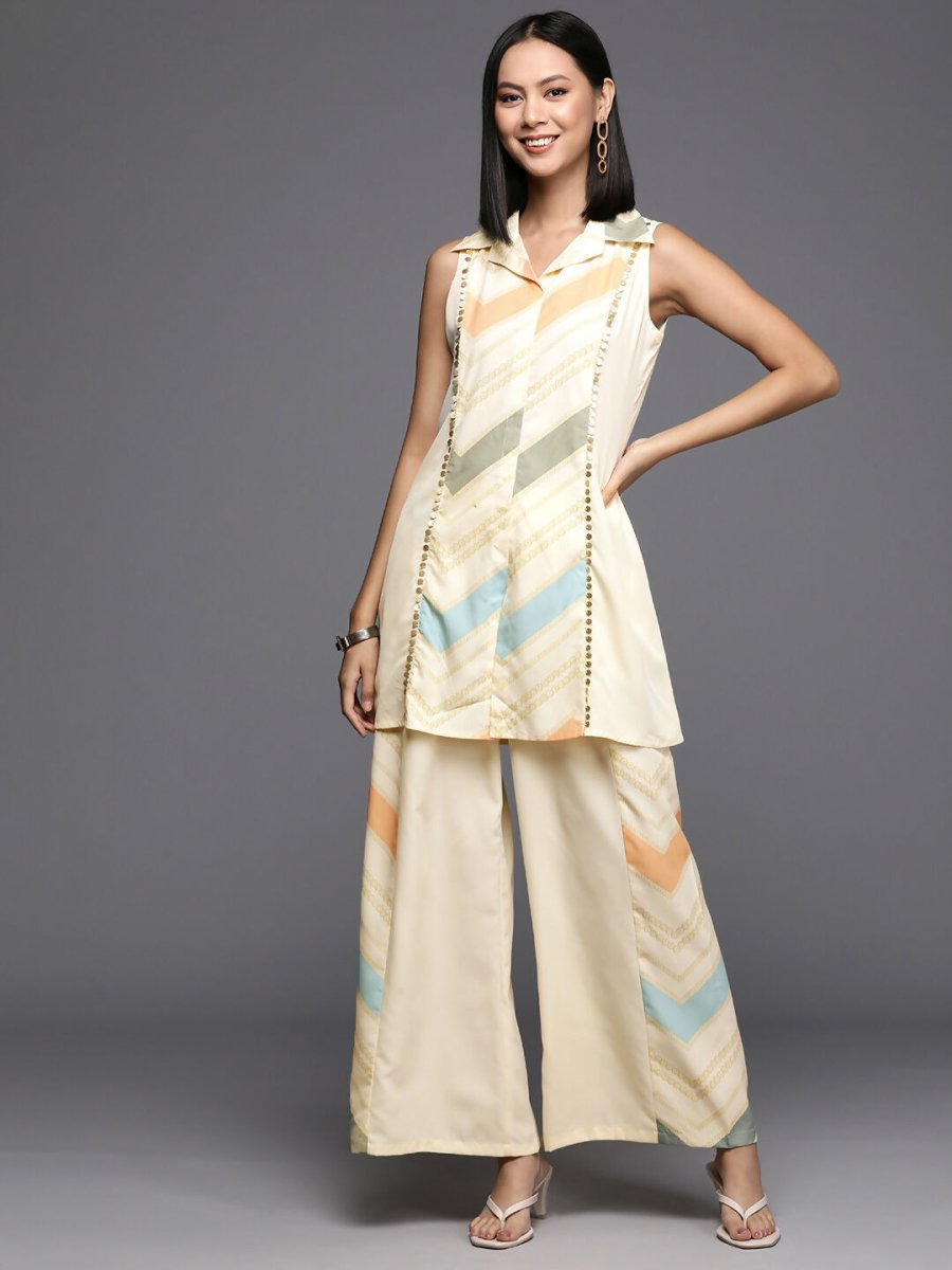 Ahalyaa Women's Traditional Wear Co-ods - Off-white | Grocsy
