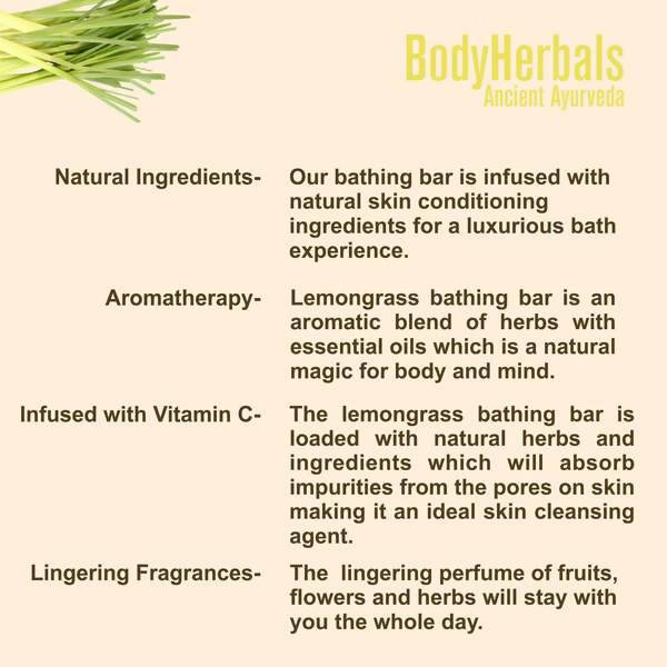 Bodyherbals Exfoliating, Lemongrass Bathing Bar | Grocsy