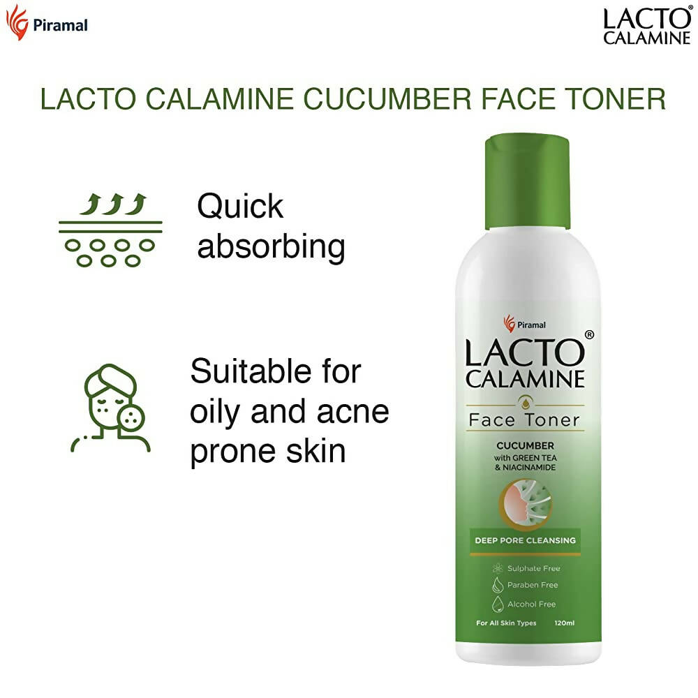 Lacto Calamine Face Toner Cucumber with Green Tea & Niacinamide | Grocsy