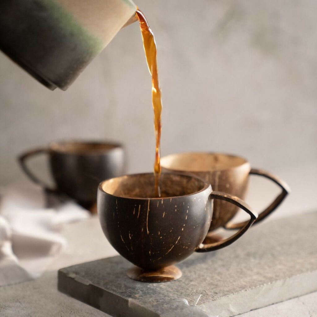 Thenga Coconut Shell Teacup - Brown | Grocsy