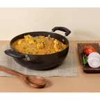 Vinod Black Pearl Hard Anodised Non Stick Deep Kadhai with Glass Lid | Grocsy