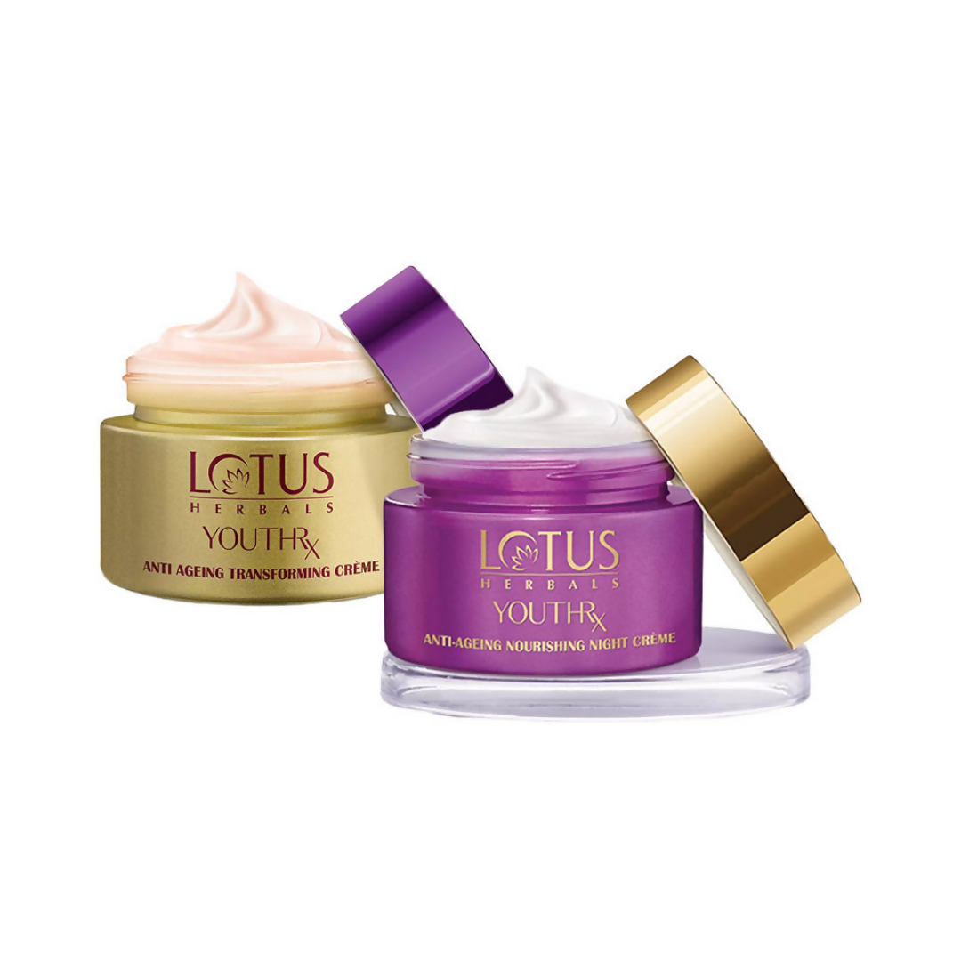 Lotus Herbals YouthRx Anti Ageing Transforming SPF 25 PA+++ Day & Night Cream Combo | Grocsy