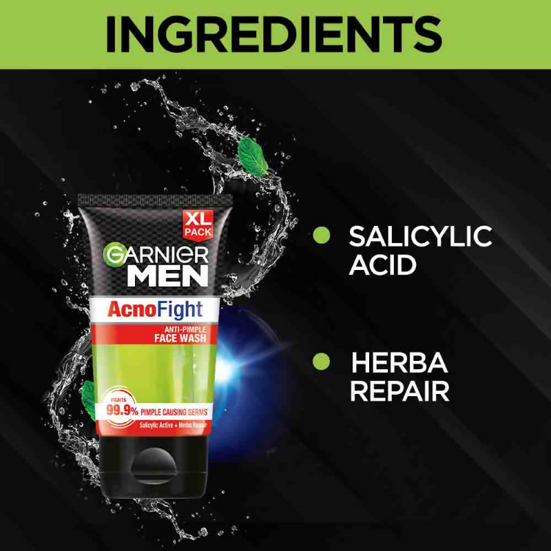 Garnier Men Acno Fight Facewash For Pimple And Acne Prone Skin | Grocsy