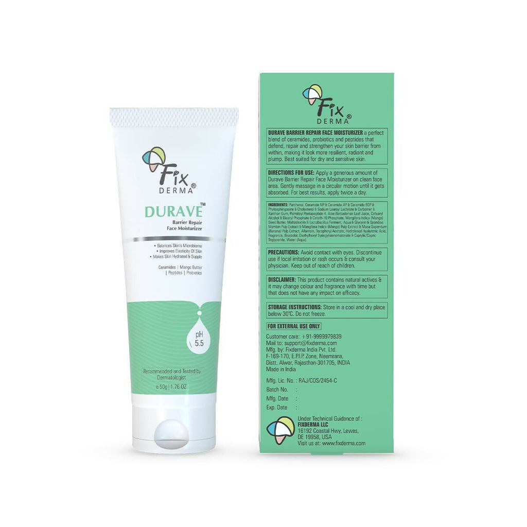 Fixderma Durave Ceramide Moisturizer For Face with Peptide & Mango Butter | Grocsy
