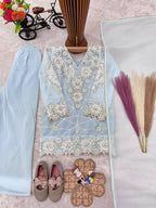 Teeya Creation New Kids Latest Trendy Kurta Palazzo Set-Blue | Grocsy