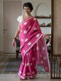 Suta Pink Floral Pure Cotton Saree | Grocsy
