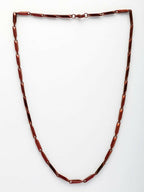 NVR Men's Handcrafted Maroon Rhodium Plated Chain | Grocsy