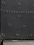 Yufta Women Beige & Charcoal Grey Ethnic Motifs Embroidered Kurta with Trouser & Dupatta | Grocsy