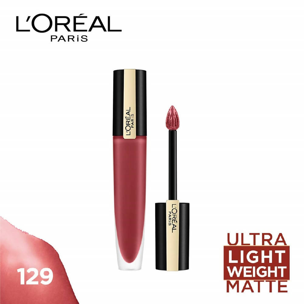 L'Oreal Paris Rouge Signature Matte Liquid Lipstick - 129 Lead | Grocsy