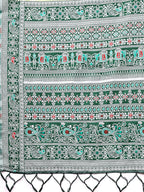Shree Shyam Fashion Anaya Light Green Linen Cotton Saree | Grocsy