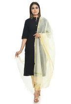 Mominos Fashion Off White Banarsi Piping Dupatta | Grocsy
