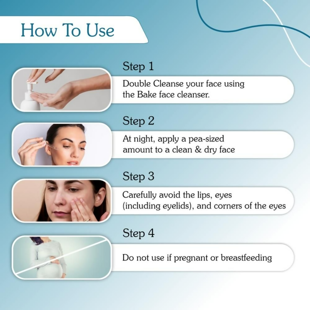 Bake 0.3% Retinol Beginner Friendly Face Serum With 2% Multi Peptide & Vitamin E | Grocsy