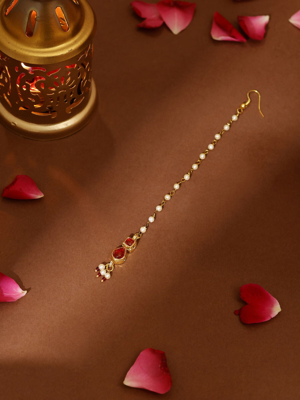 Ruby Raang Red Kundan Maang Tikka | Grocsy