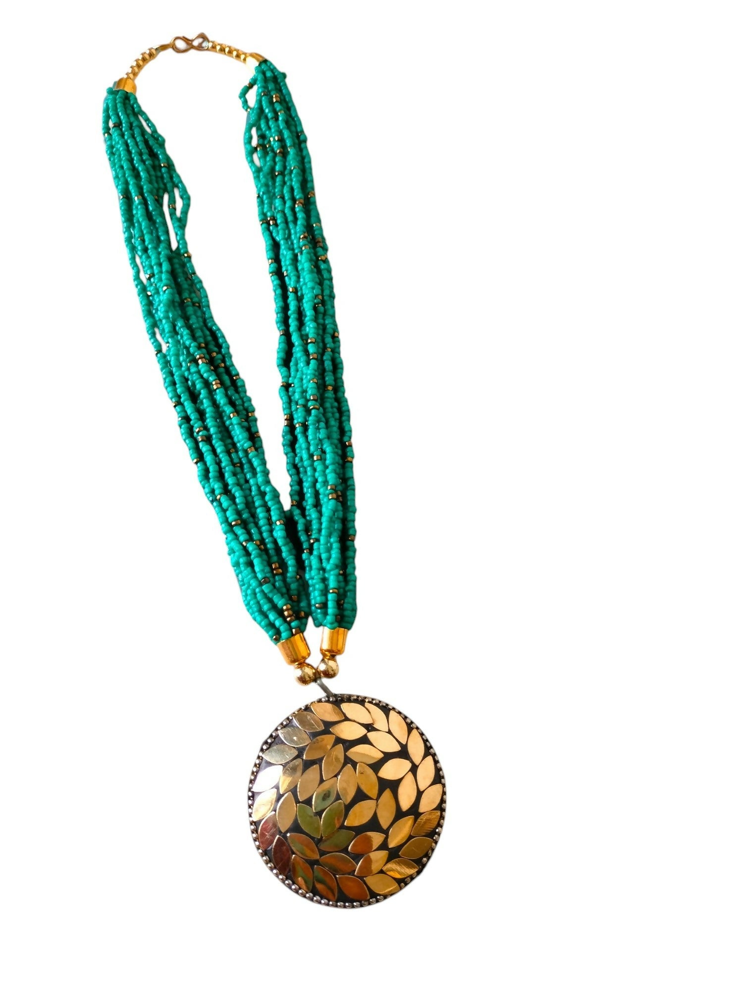 Inhanns Everyday Statement Beaded Pendant Necklace - Sea Green | Grocsy