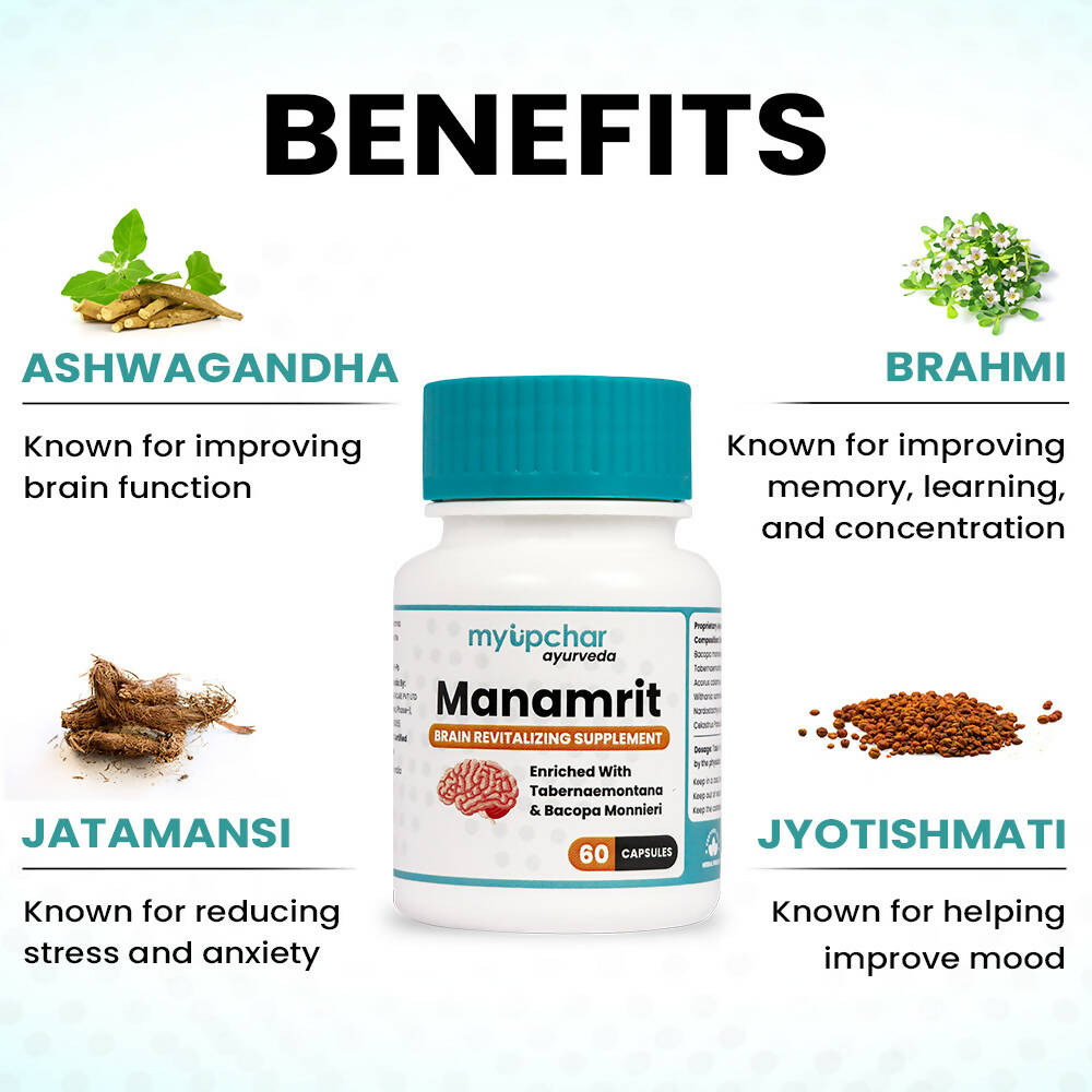 myUpchar Ayurveda Manamrit Brain Revitalizer Capsules | Grocsy