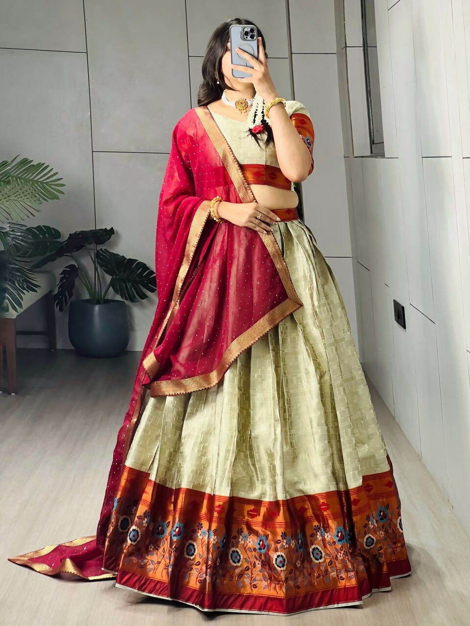 Yash Enterprise Multi Color Silk Embroidery Semi Stitched Navratri Chaniya Choli | Grocsy