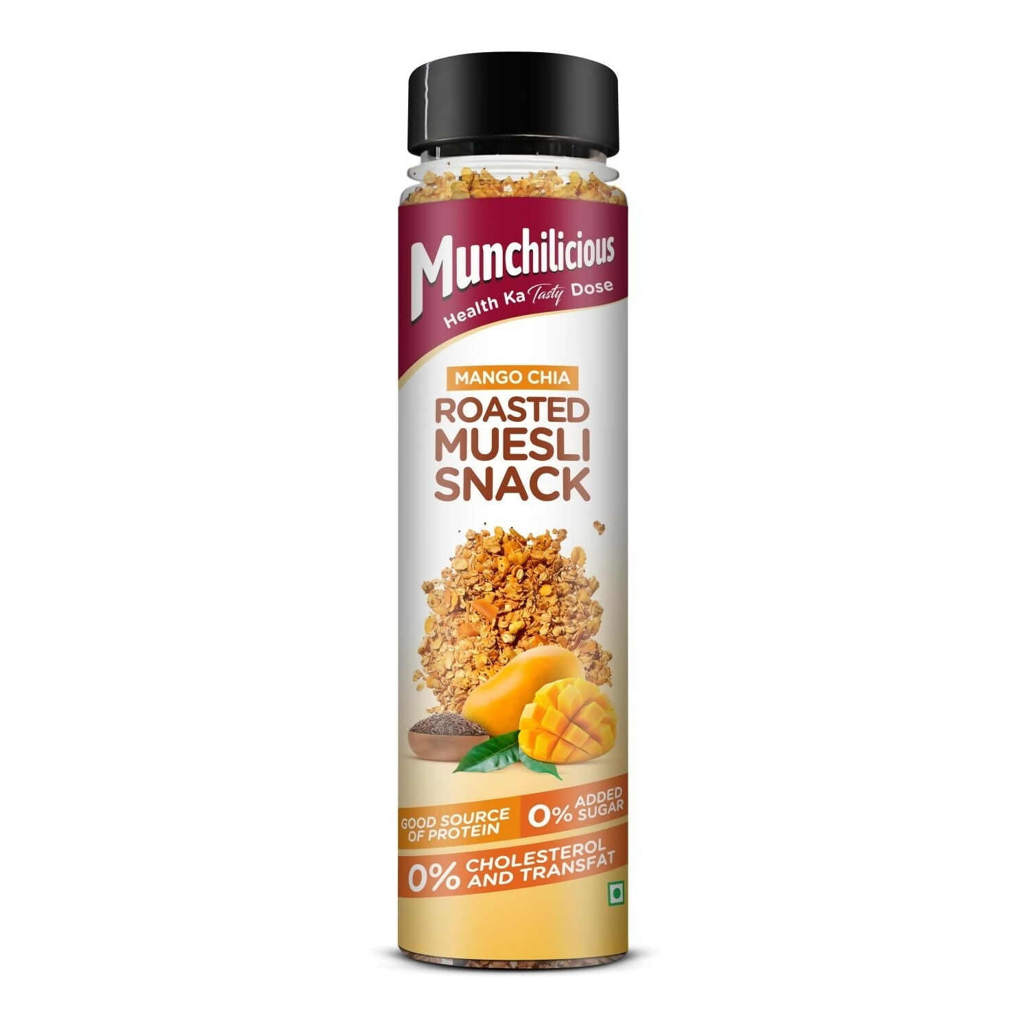 Munchilicious Muesli – Mango Chia Rolled Oats, Dried Mango, Chia Seeds & Jowar Flakes | Grocsy