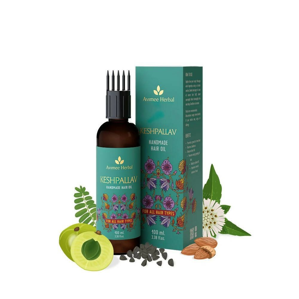 Avimee Herbal Keshpallav Hair Oil For Hair Growth With Amla, Castor, Rosemary & Bringraj Oil | Grocsy