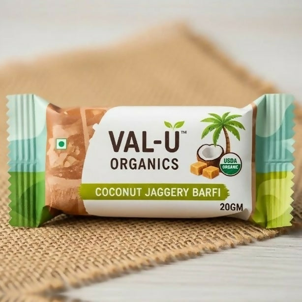 Val-U Organics Coconut Jaggery Burfi | Grocsy