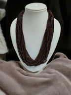 Inhanns Handmade Beaded Multilayer Necklace, 20 Layers - Coffee Brown | Grocsy