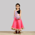 Pink Cow Fashions Black & Pink Ghagra Choli With Dupatta | Grocsy
