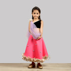 Pink Cow Fashions Black & Pink Ghagra Choli With Dupatta | Grocsy